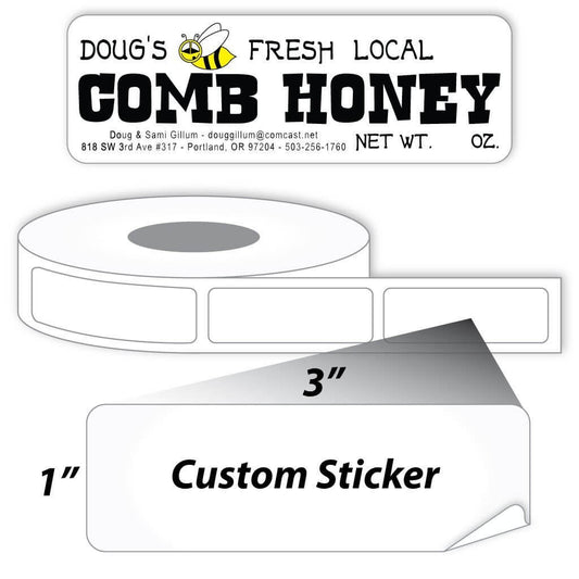 1"x3" Rectangle Sticker with Round Corners