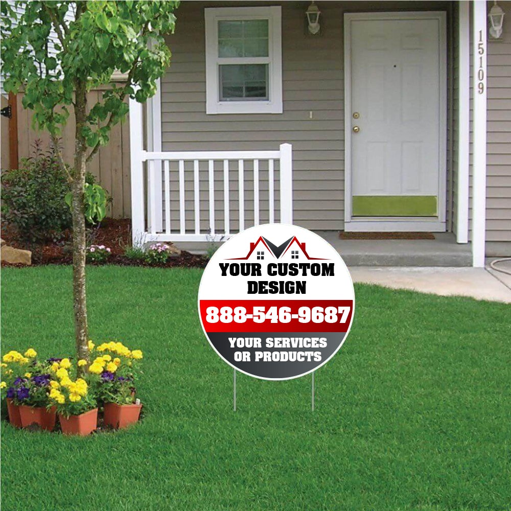 22" Round Corrugated Plastic Yard Signs