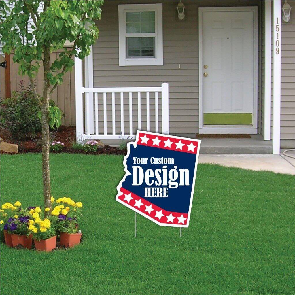 Arizona State Shaped Corrugated Plastic Yard Signs