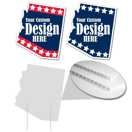 Arizona State Shaped Corrugated Plastic Yard Signs