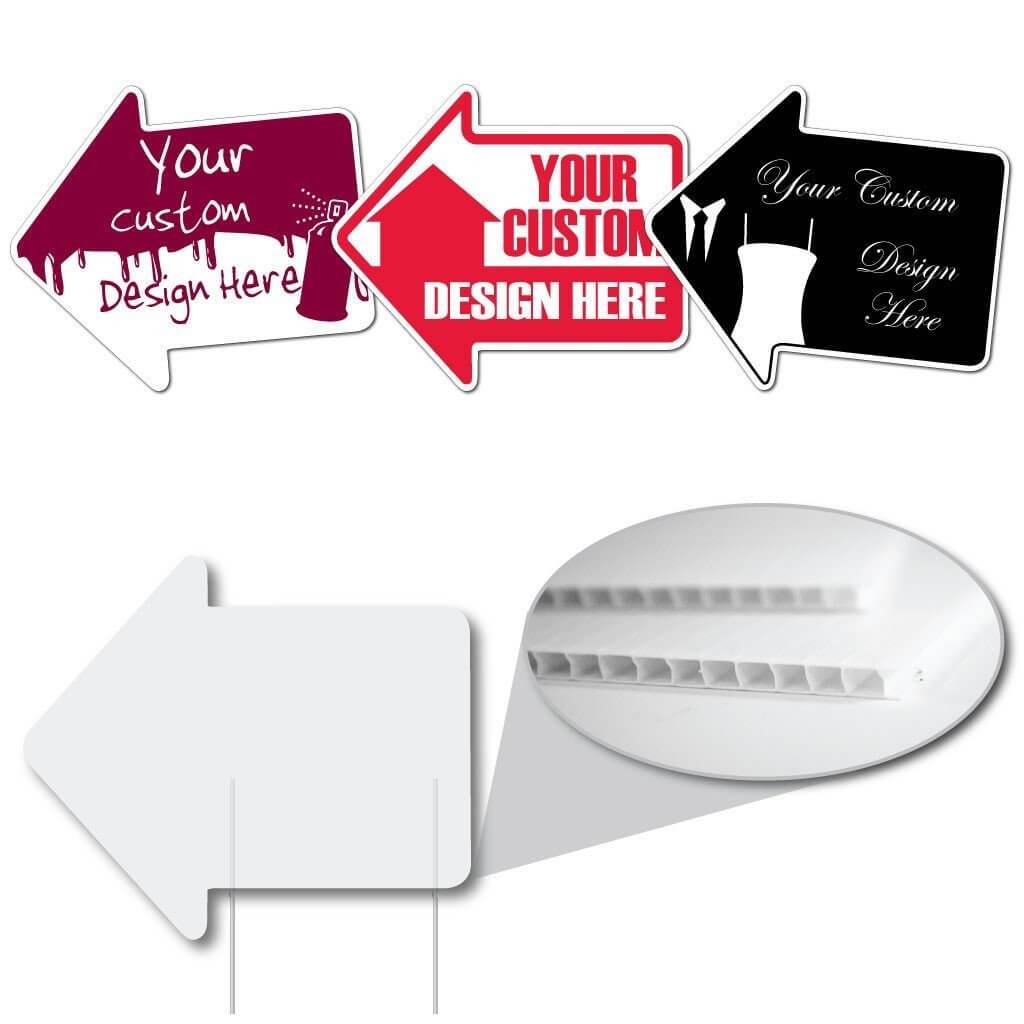 Arrow Shaped Corrugated Plastic Yard Signs