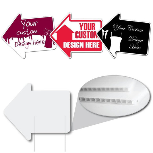 Arrow Shaped Corrugated Plastic Yard Signs