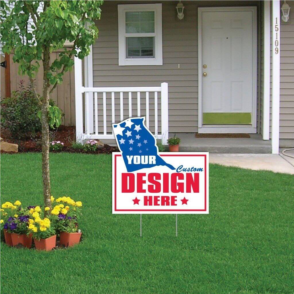 Connecticut State Shaped Sign 22"x22.1" Corrugated Plastic Yard Sign