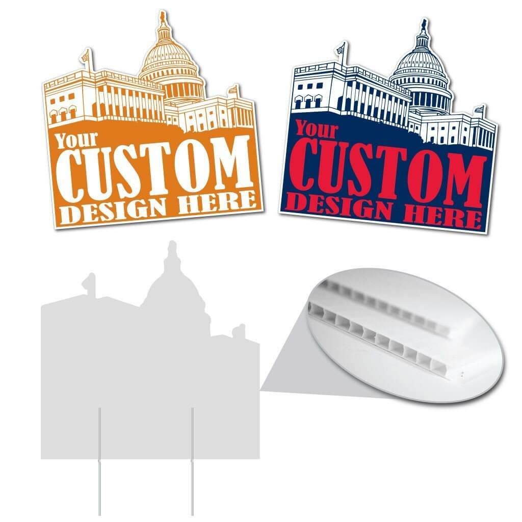 DC Shaped Sign 20.9"x20.9" Corrugated Plastic Yard Sign