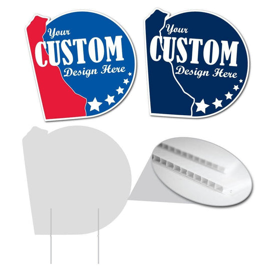 Delaware State Shaped Sign 20.8"x20.8" Corrugated Plastic Yard Sign
