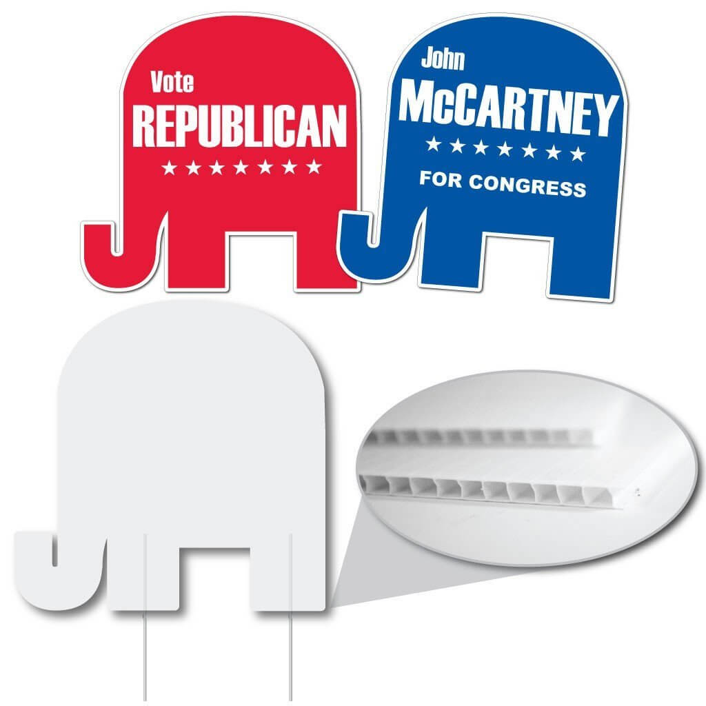 Elephant Shaped Sign - 22" Corrugated Plastic Yard Sign
