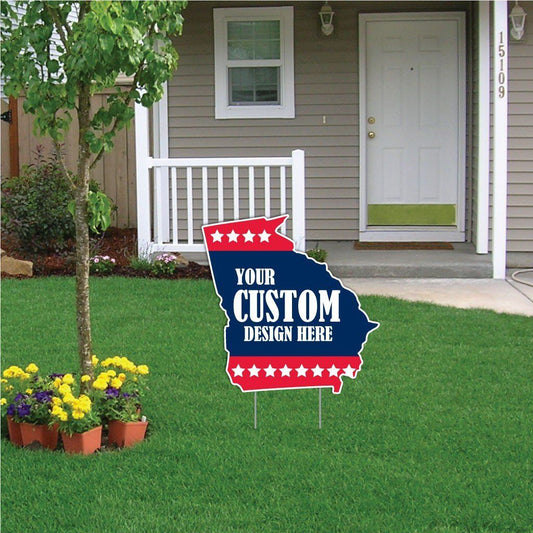 Georgia State Shaped Yard Sign 20.3"x20.5" Corrugated Plastic Yard Sign