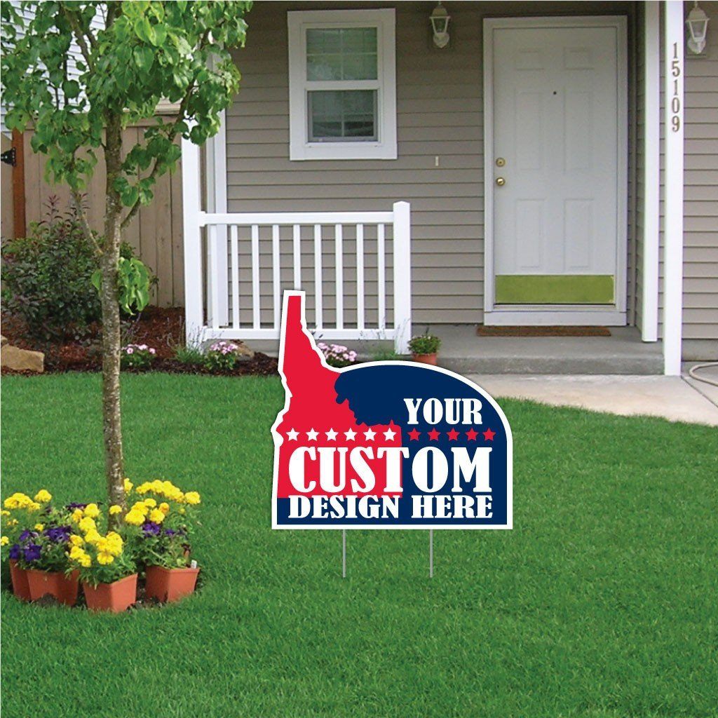 Idaho State Shaped Yard Sign 22x21.7 Corrugated Plastic Yard Sign