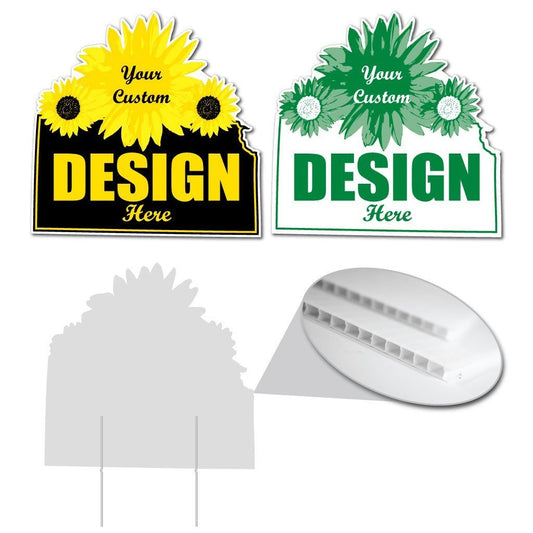 Kansas State Shaped Sign 20.9"x20.5" Corrugated Plastic Yard Sign