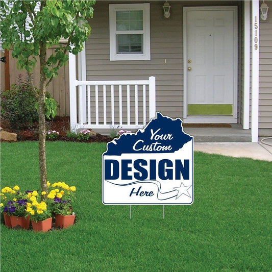 Kentucky State Shaped Yard Sign 21.5"x21.8" Corrugated Plastic Yard Sign