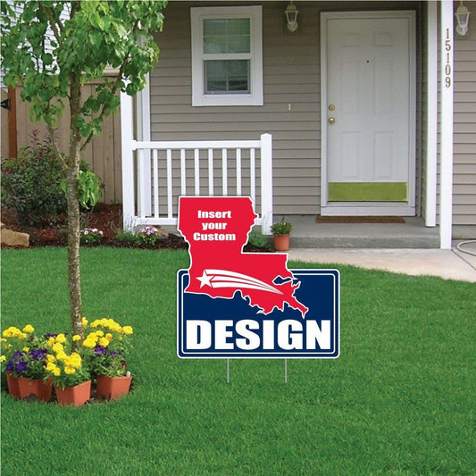 Louisiana State Shaped Yard Sign 21.8"x21.75" Corrugated Plastic Yard Sign