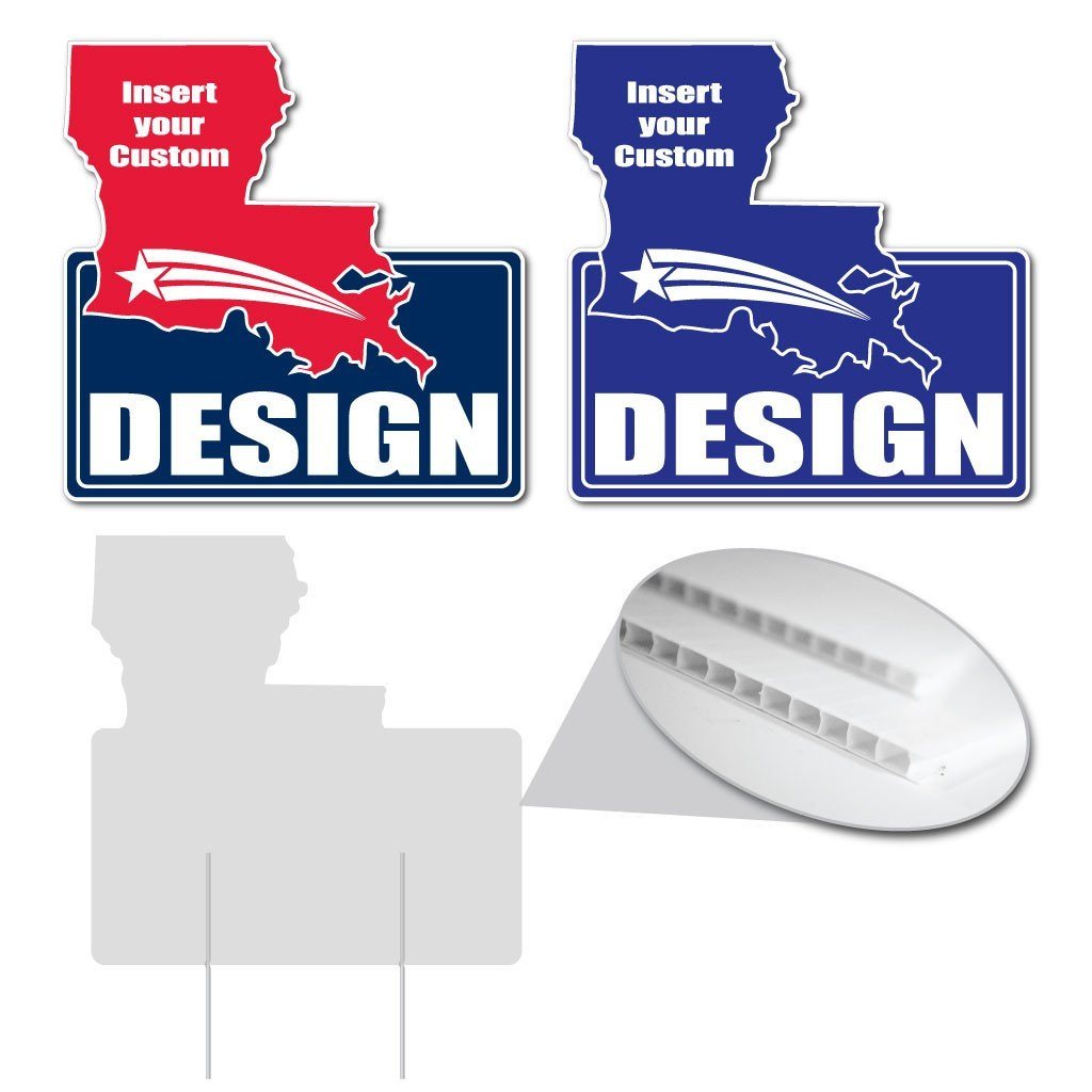 Louisiana State Shaped Yard Sign 21.8"x21.75" Corrugated Plastic Yard Sign