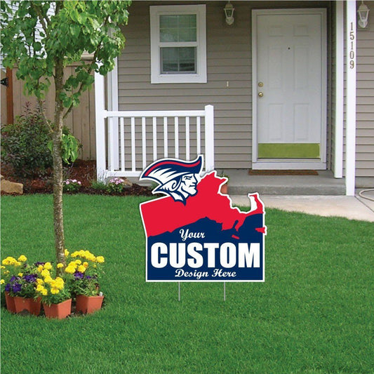 Massachusetts State Shaped Yard Sign 20.9"x20.8" Corrugated Plastic