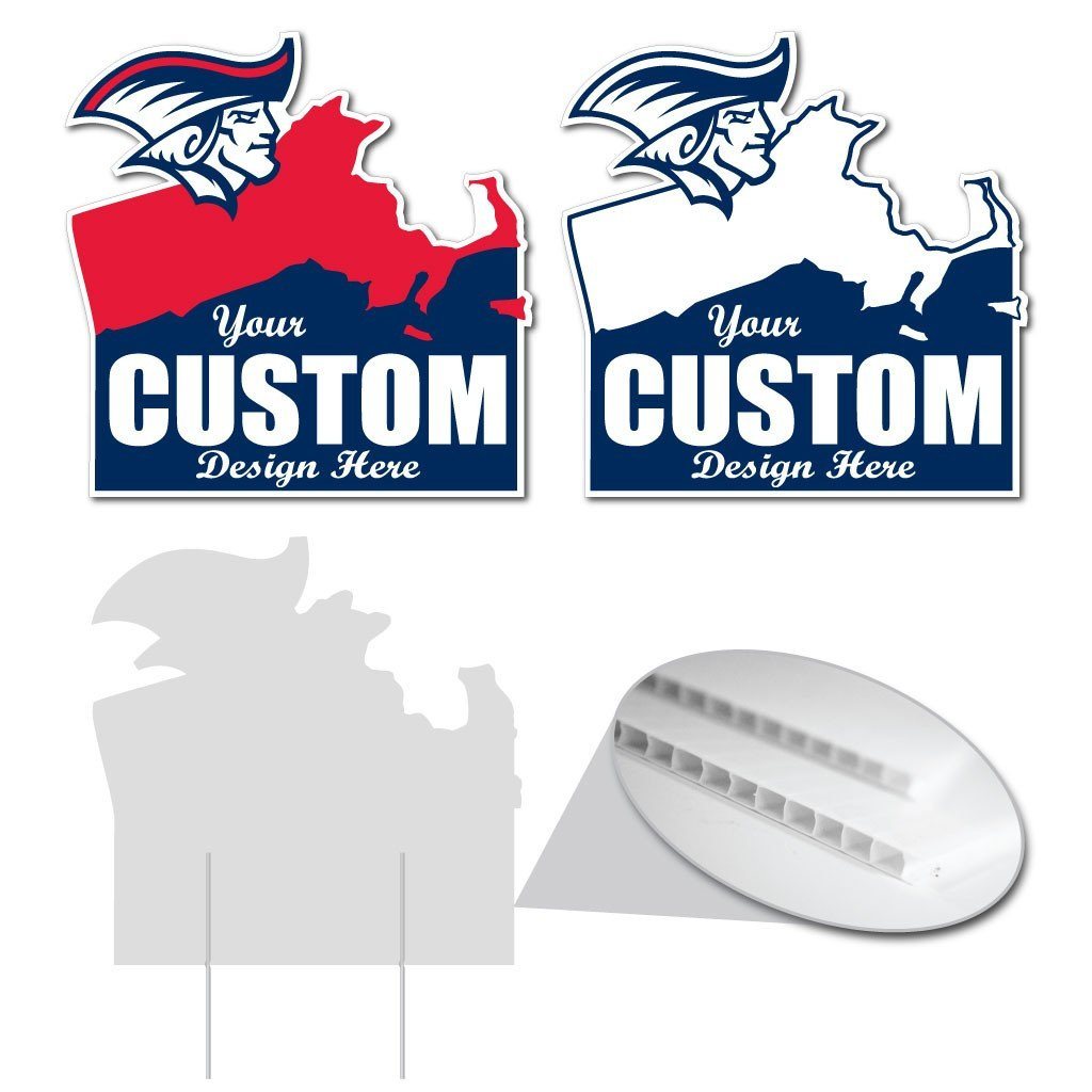 Massachusetts State Shaped Yard Sign 20.9"x20.8" Corrugated Plastic
