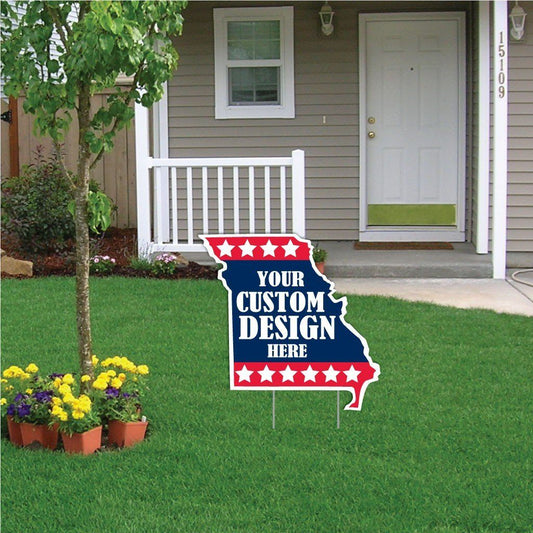 Missouri State Shaped Yard Sign 22"x21.3" Corrugated Plastic