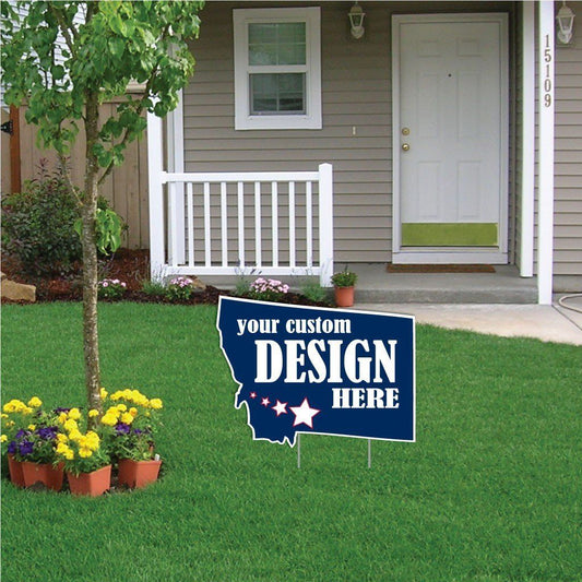 Montana State Shaped Yard Sign 21"x16.1" Corrugated Plastic