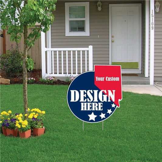 Nevada State Shaped 20"x20.9" Corrugated Plastic Yard Sign