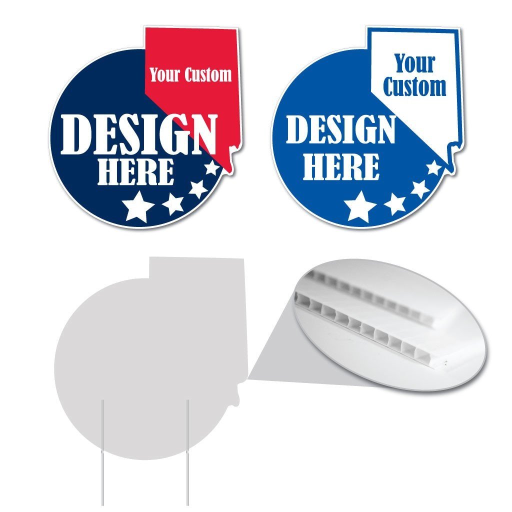 Nevada State Shaped 20"x20.9" Corrugated Plastic Yard Sign