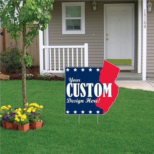 New Jersey State Shaped 20.7"x20.7" Corrugated Plastic Yard Sign