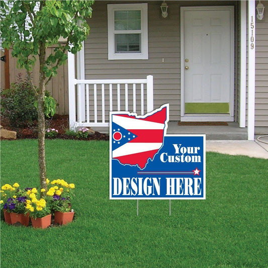 Ohio State Shaped 22"x22" Corrugated Plastic Yard Sign