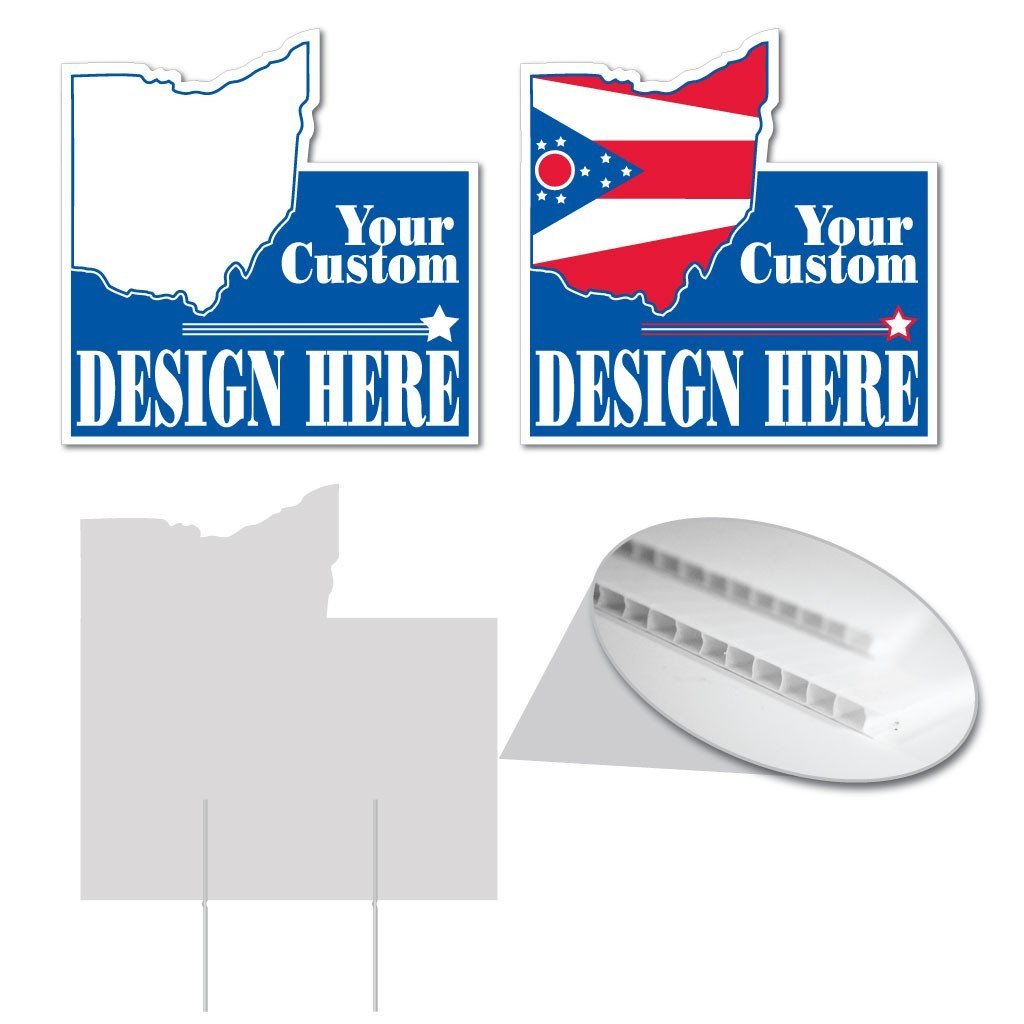 Ohio State Shaped 22"x22" Corrugated Plastic Yard Sign