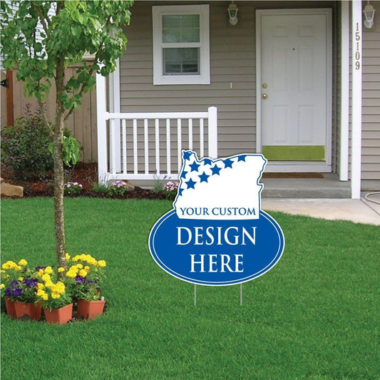 Oregon State Shaped 21.5"x21.5" Corrugated Plastic Yard Sign
