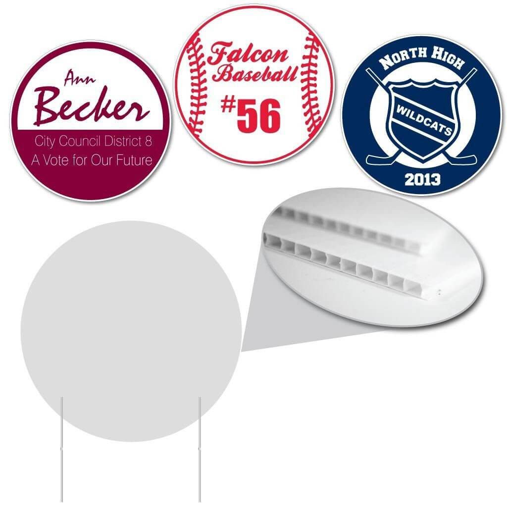 22" Round Corrugated Plastic Yard Signs