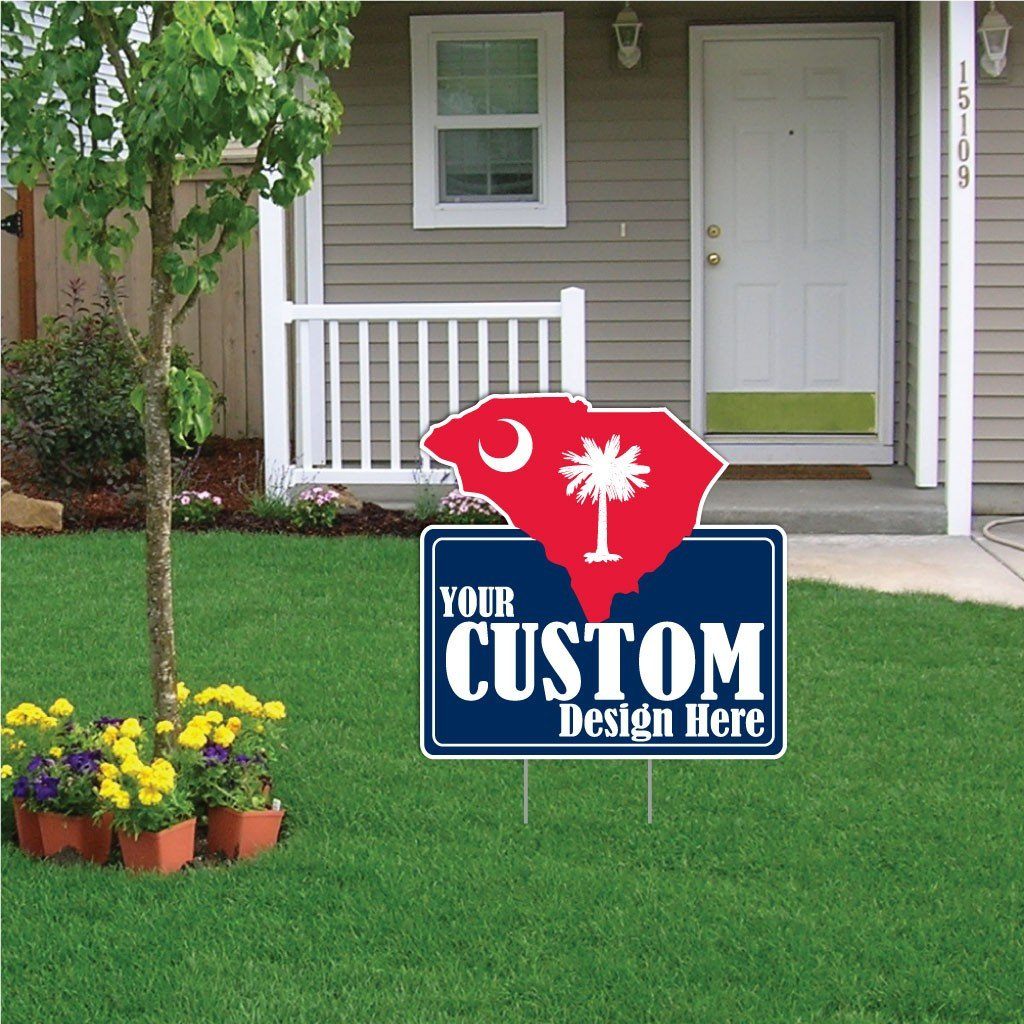 South Carolina State Shaped 20.9"x20.9" Corrugated Plastic Yard Sign
