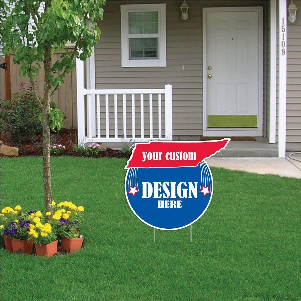 Tennessee State Shaped 22"x19.1" Corrugated Plastic Yard Sign
