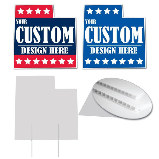 Utah State Shaped 20.8"x21" Corrugated Plastic Yard Sign