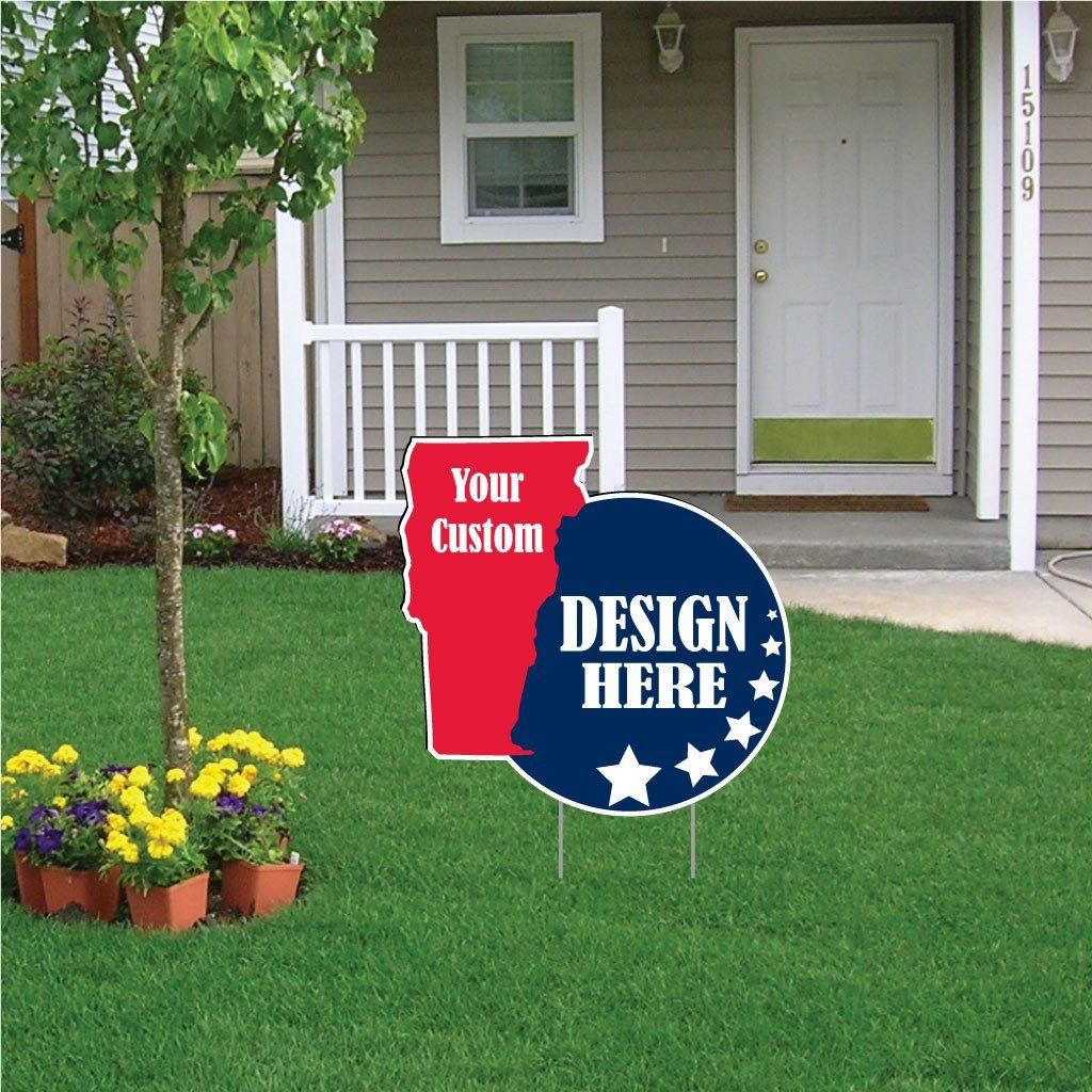 Vermont State Shaped 20.9"x20.3" Corrugated Plastic Yard Sign