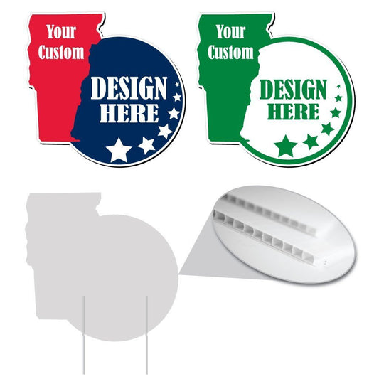 Vermont State Shaped 20.9"x20.3" Corrugated Plastic Yard Sign
