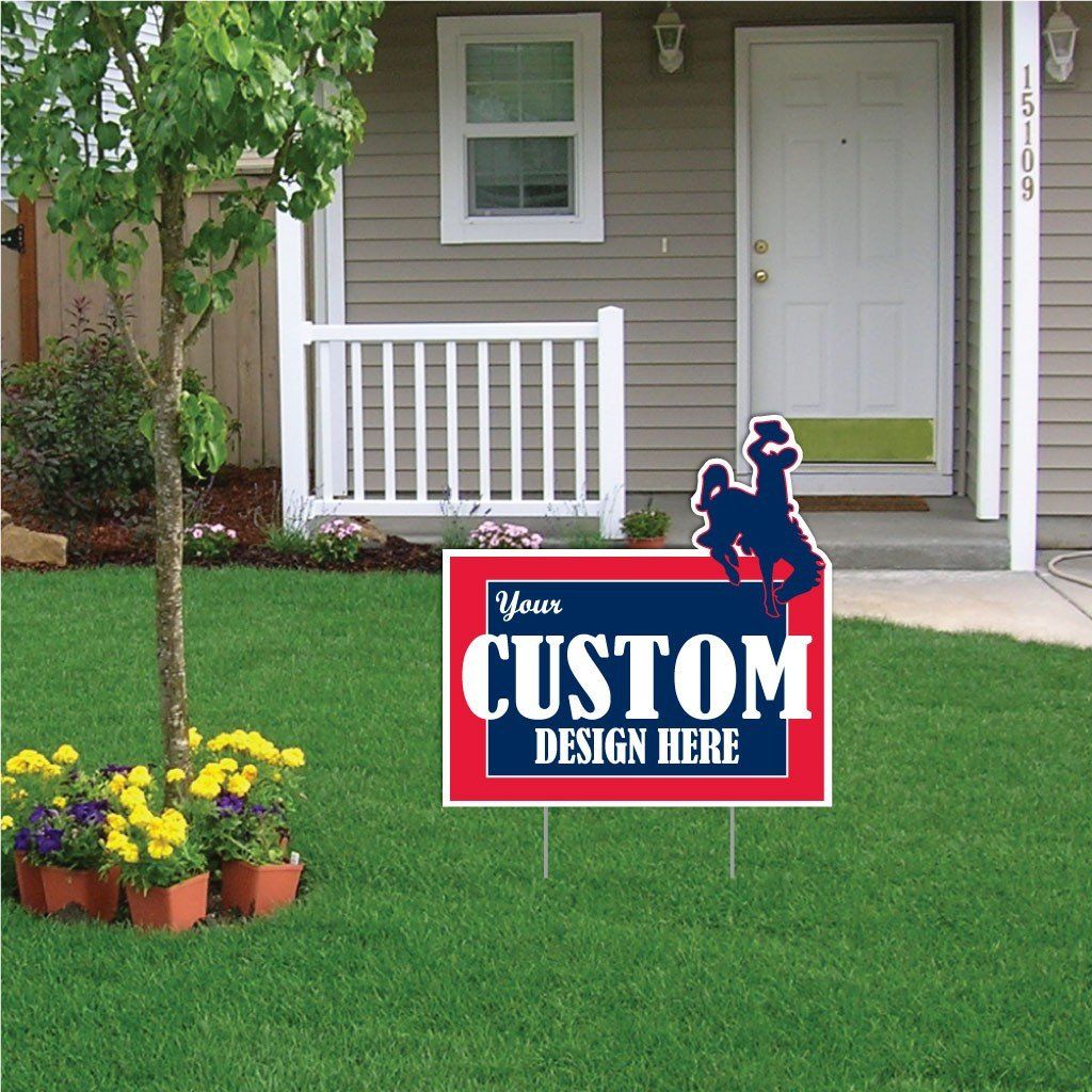 Wyoming State Shaped 21.9"x22" Corrugated Plastic Yard Sign