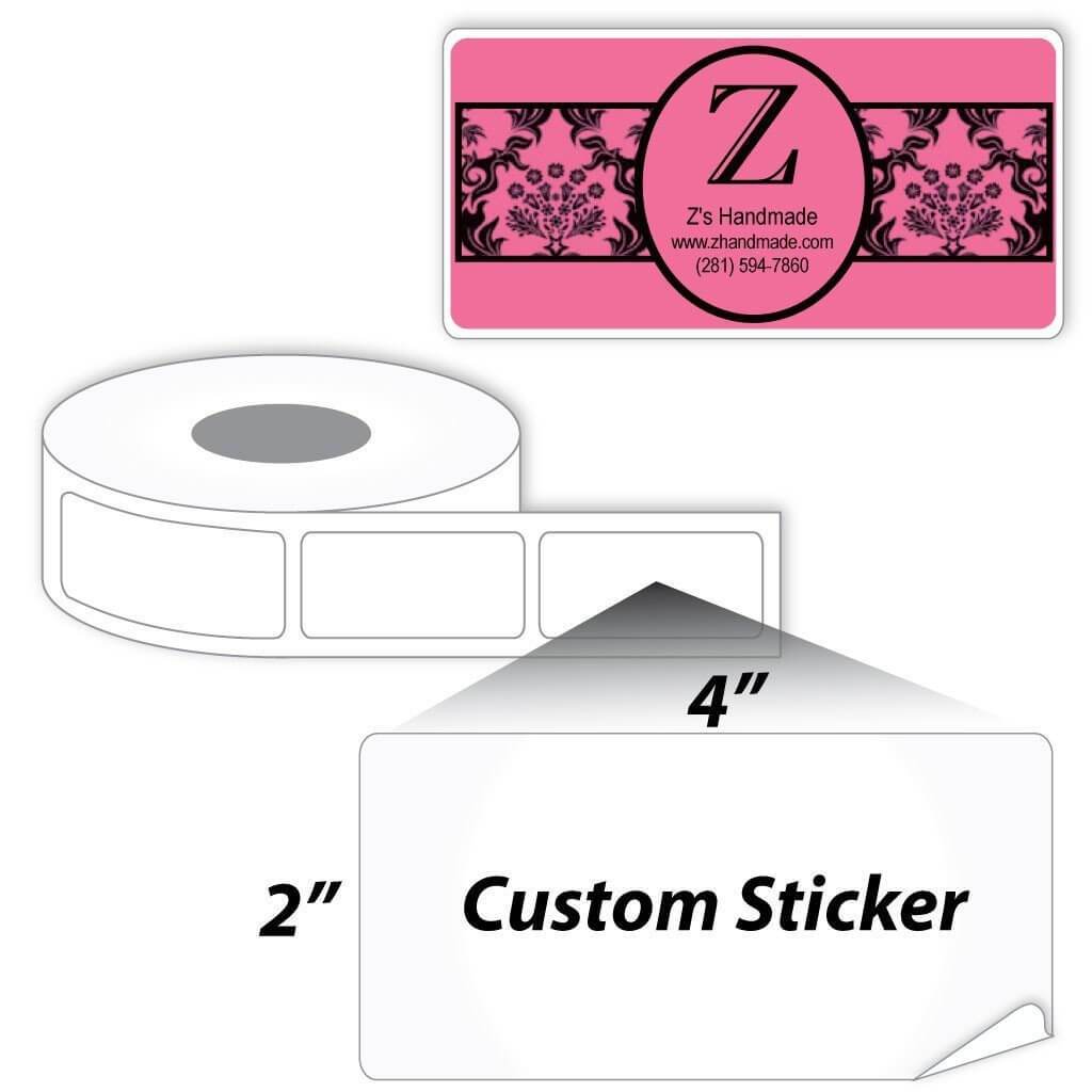2"x4" Rectangle Sticker with Round Corners