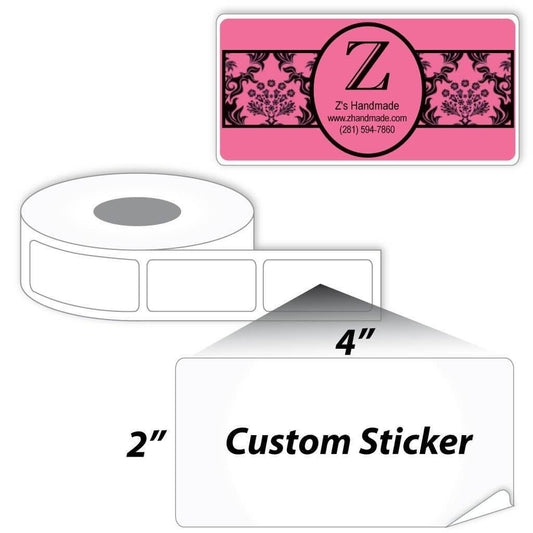 2"x4" Rectangle Sticker with Round Corners