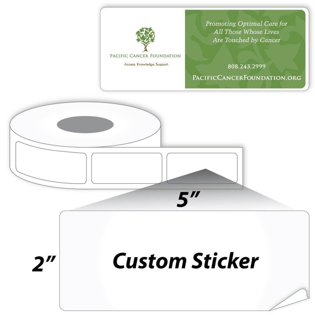 2"x5" Rectangle Sticker with Round Corners