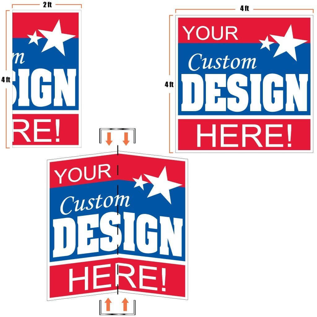 4'x4' Foldable Corrugated Plastic Yard Signs