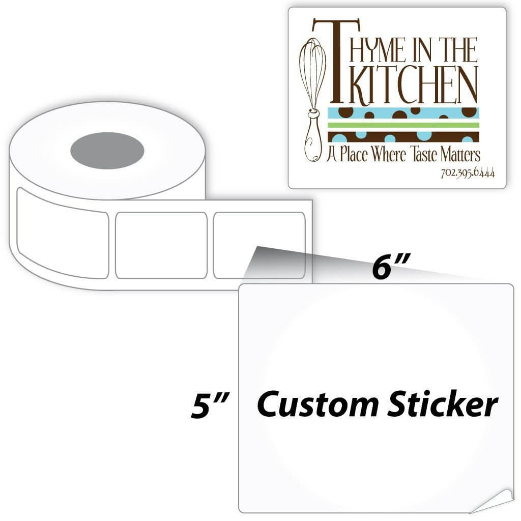 5"x6" Rectangle Sticker with Round Corners