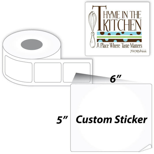 5"x6" Rectangle Sticker with Round Corners