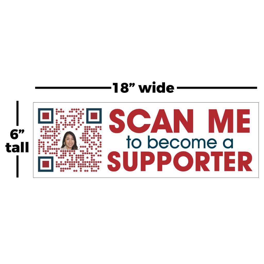 6"x18" QR Code Sign Rider for Political Yard Signs