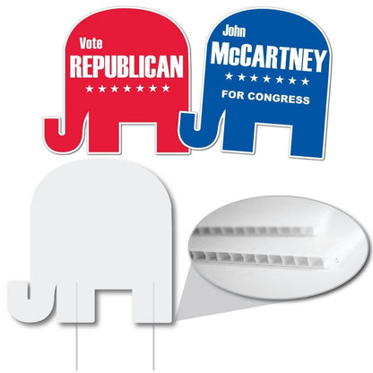 Elephant Shaped Sign - 22" Corrugated Plastic Yard Sign