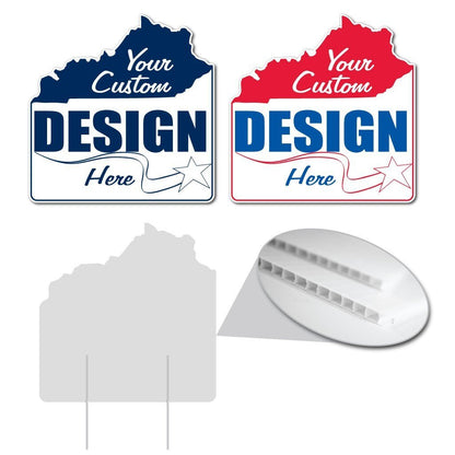 Kentucky State Shaped Yard Sign 21.5"x21.8" Corrugated Plastic Yard Sign