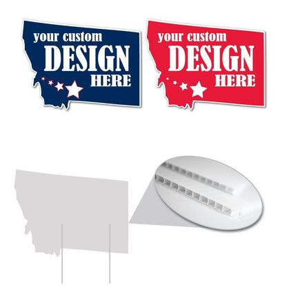 Montana State Shaped Yard Sign 21"x16.1" Corrugated Plastic