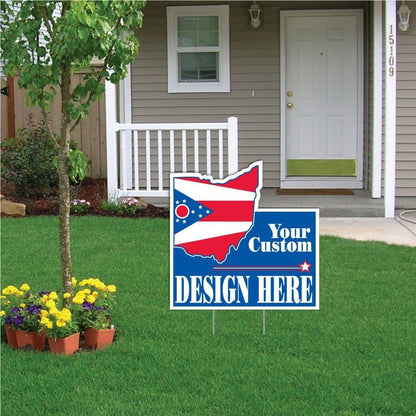 Ohio State Shaped 22"x22" Corrugated Plastic Yard Sign
