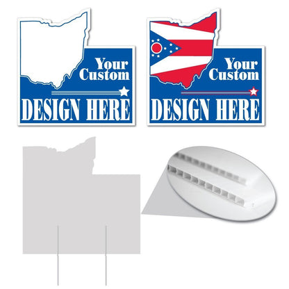 Ohio State Shaped 22"x22" Corrugated Plastic Yard Sign
