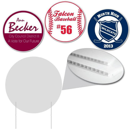 22" Round Corrugated Plastic Yard Signs