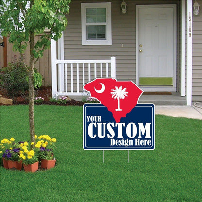South Carolina State Shaped 20.9"x20.9" Corrugated Plastic Yard Sign