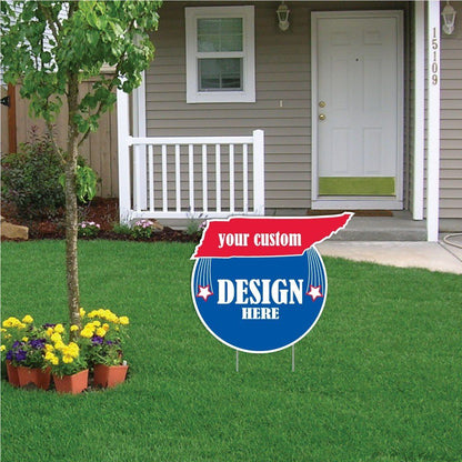 Tennessee State Shaped 22"x19.1" Corrugated Plastic Yard Sign