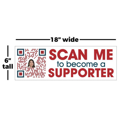 6"x18" QR Code Sign Rider for Political Yard Signs