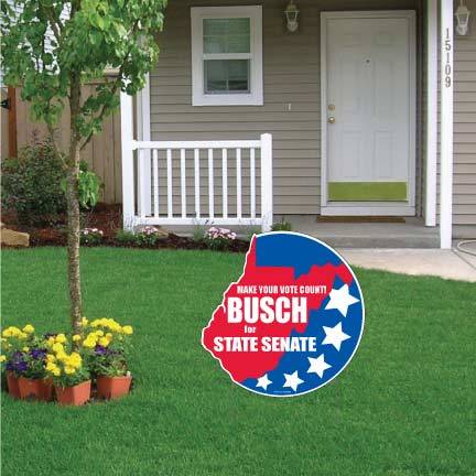 West Virginia State Shaped 21.3"x21.6" Corrugated Plastic Yard Sign